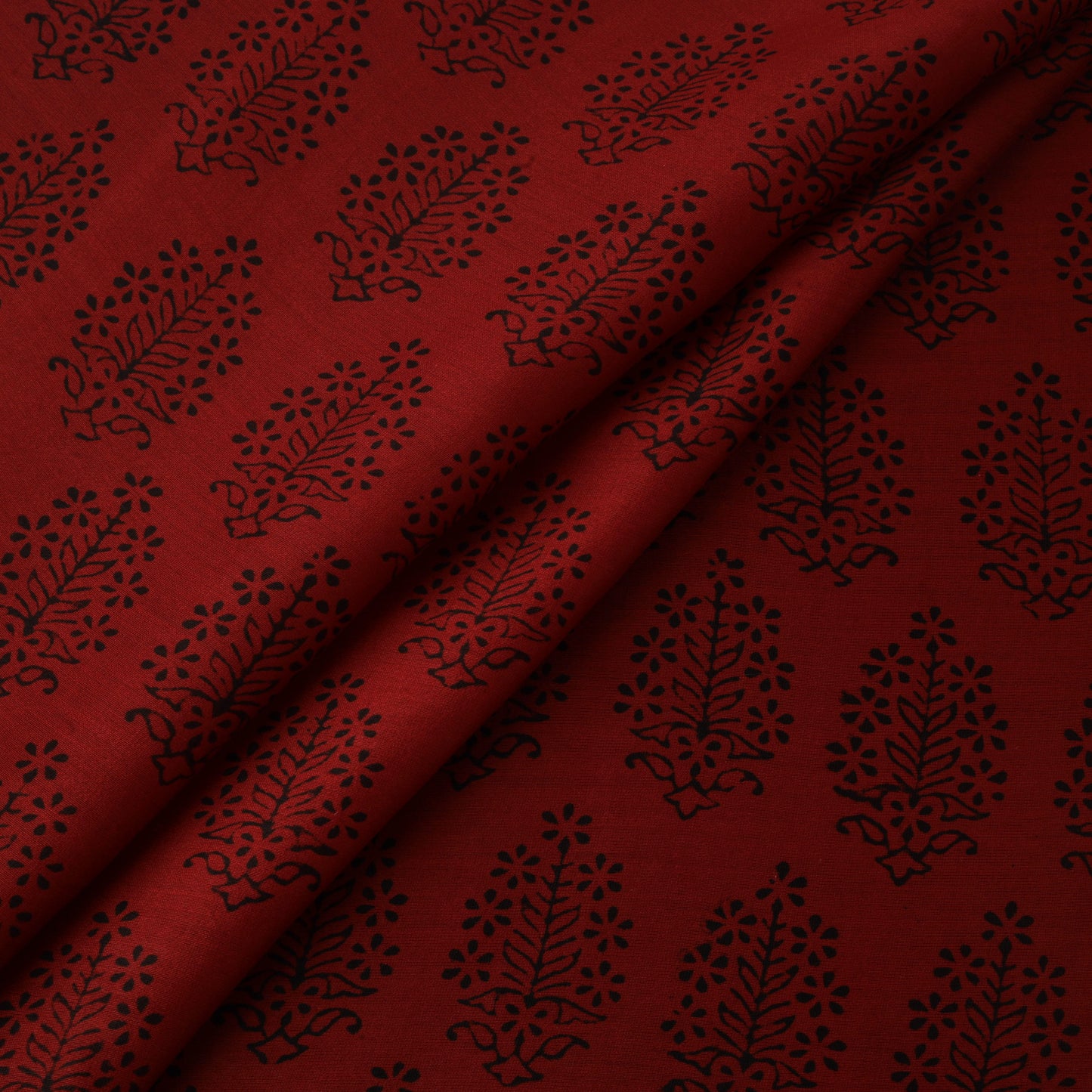 Red - Bagh Hand Block Print Chanderi Silk Natural Dyed Handloom Fabric 14