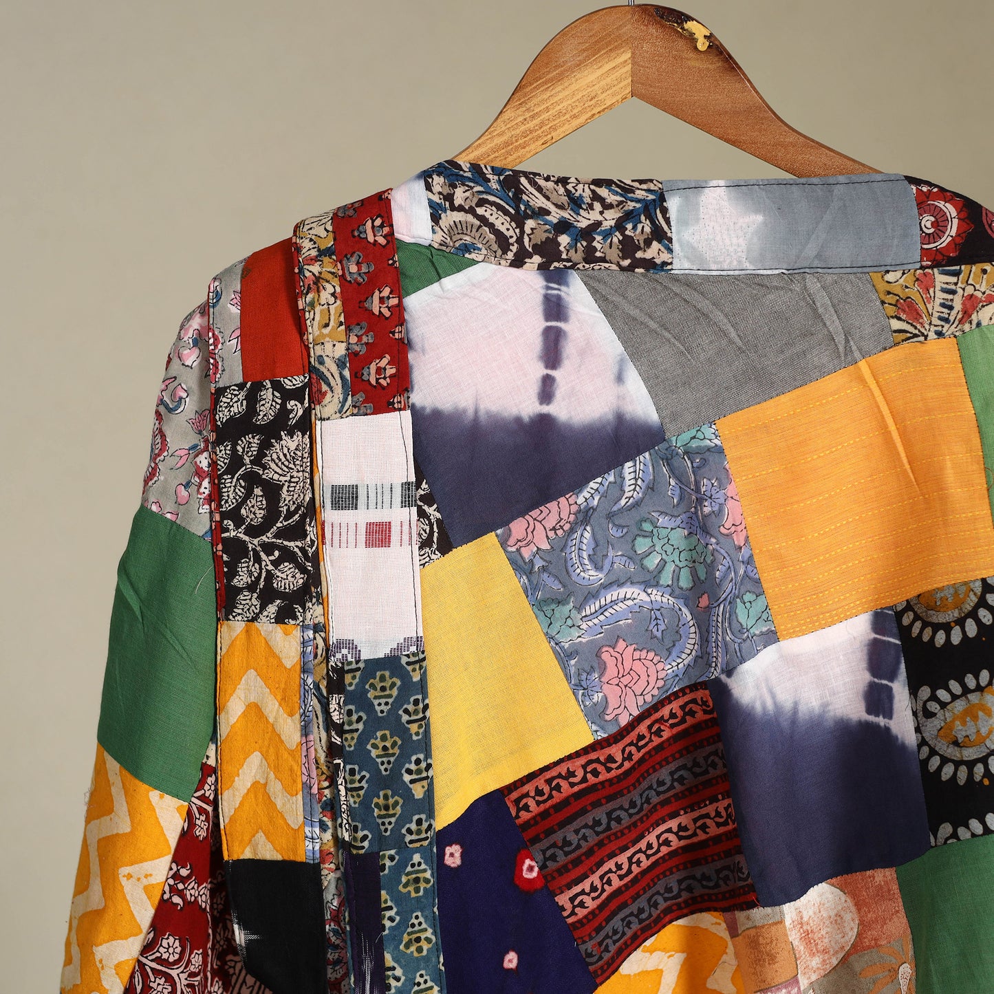 Multicolor Wrap Around Patchwork Cotton Skirt 