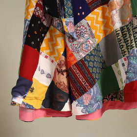 Multicolor Wrap Around Patchwork Cotton Skirt 