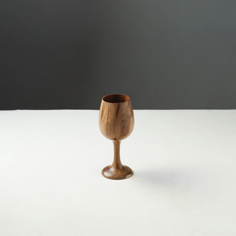 Brown - Handcrafted Teak Wooden Wine Glass