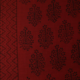 Red - Bagh Hand Block Print Chanderi Silk Natural Dyed Handloom Fabric 14
