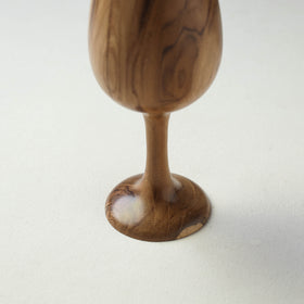 Brown - Handcrafted Teak Wooden Wine Glass