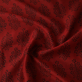 Red - Bagh Hand Block Print Chanderi Silk Natural Dyed Handloom Fabric 14