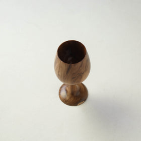 Brown - Handcrafted Teak Wooden Wine Glass