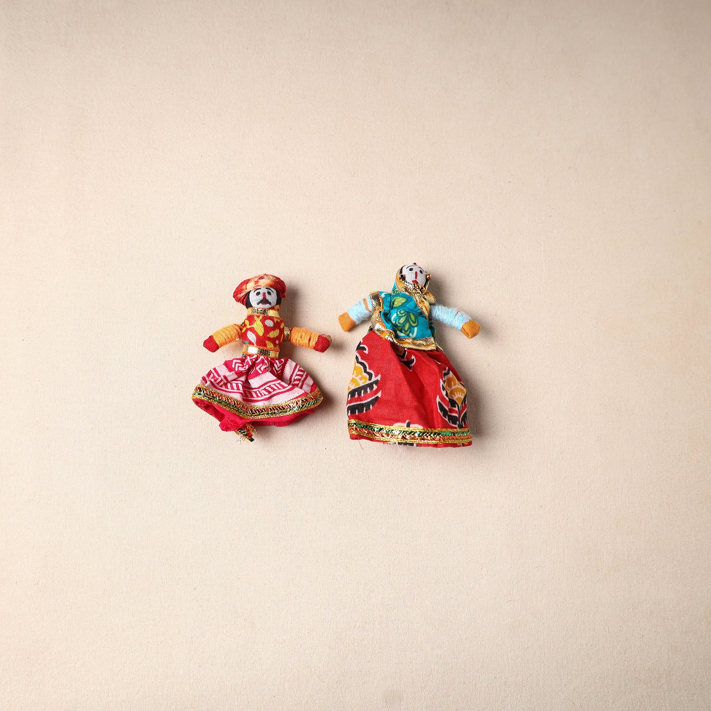 Multicolor - Rajasthani Puppet Couple Handmade Magnet (Set of 2) 32