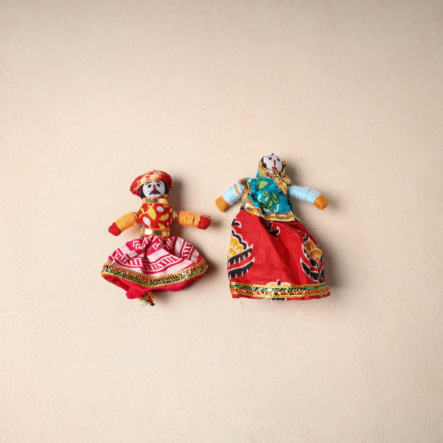 Multicolor - Rajasthani Puppet Couple Handmade Magnet (Set of 2) 32