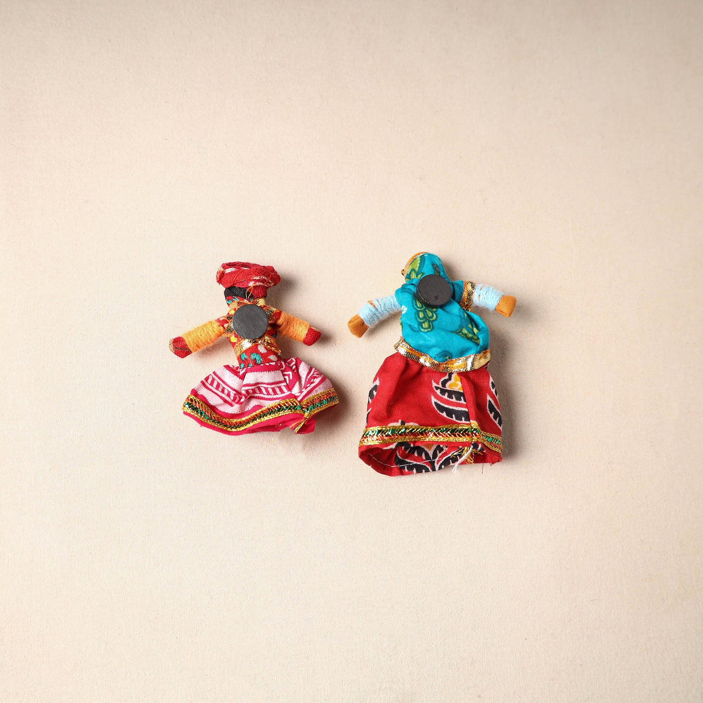 Multicolor - Rajasthani Puppet Couple Handmade Magnet (Set of 2) 32