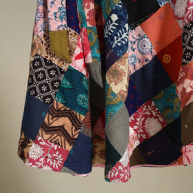 Multicolor - wrap around patchwork cotton skirt 10