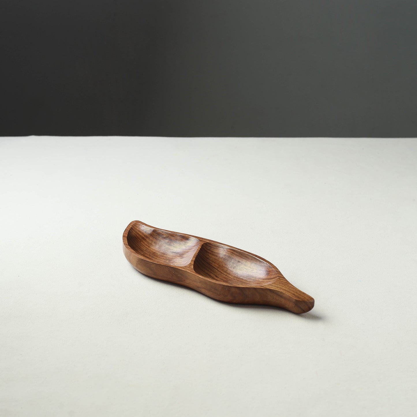 Brown - Handcrafted Sheesham Wooden Dry Fruit Tray (11 x 3 in)