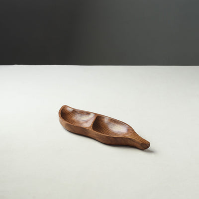 Brown - Handcrafted Sheesham Wooden Dry Fruit Tray (11 x 3 in)