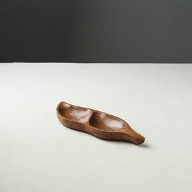 Brown - Handcrafted Sheesham Wooden Dry Fruit Tray (11 x 3 in)