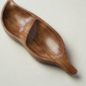 Brown - Handcrafted Sheesham Wooden Dry Fruit Tray (11 x 3 in)