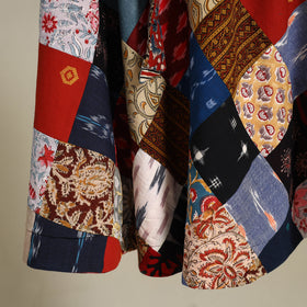 Multicolor Wrap Around Patchwork Cotton Skirt 