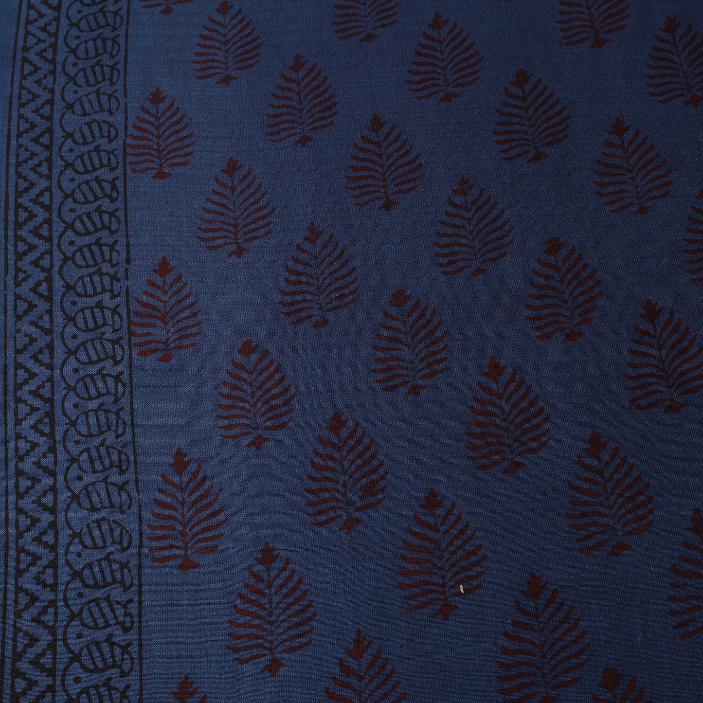Blue - Bagh Hand Block Print Chanderi Silk Natural Dyed Handloom Fabric 15