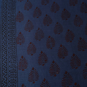 Blue - Bagh Hand Block Print Chanderi Silk Natural Dyed Handloom Fabric 15