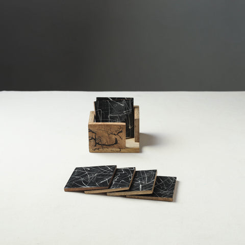 Handcrafted Mango Wooden Coasters (Set of 6)