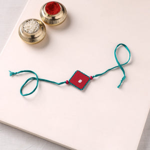 Handmade Kundan Work Rakhi with Potli 17