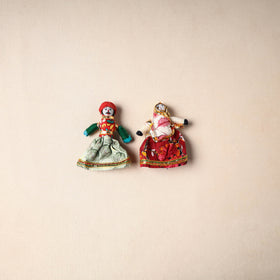 Multicolor - Rajasthani Puppet Couple Handmade Magnet (Set of 2) 34