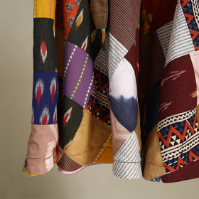 Multicolor Wrap Around Patchwork Cotton Skirt 