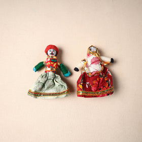 Multicolor - Rajasthani Puppet Couple Handmade Magnet (Set of 2) 34