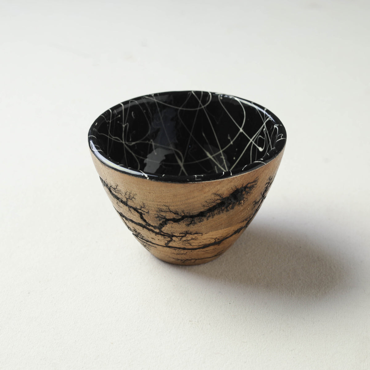 Brown - Handcrafted Mango Wooden Epoxy Resin Bowl (4 x 4 in)