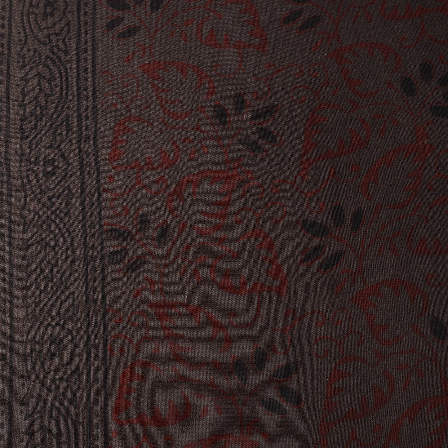 Brown - Bagh Hand Block Print Chanderi Silk Natural Dyed Handloom Fabric 16