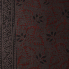 Brown - Bagh Hand Block Print Chanderi Silk Natural Dyed Handloom Fabric 16