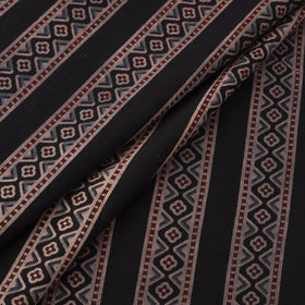 Black - Kutch Hand Block Print Natural Dyed Cotton Ajrakh Fabric 19