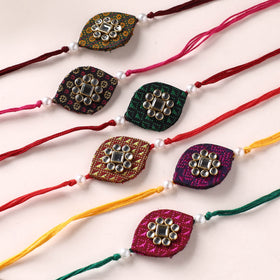 Handmade Kundan Work Rakhi (Assorted - Set of 6) 01