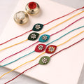 Handmade Kundan Work Rakhi (Assorted - Set of 6) 02