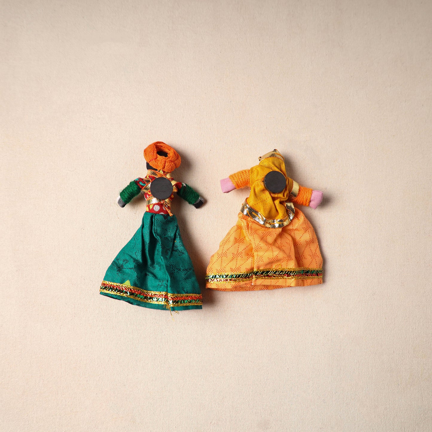 Rajasthani Puppet Couple Handmade Magnet (Set of 2) 36