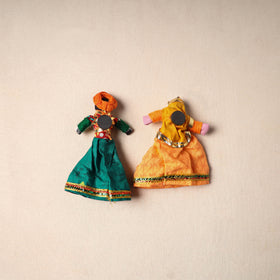 Rajasthani Puppet Couple Handmade Magnet (Set of 2) 36