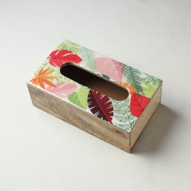 Multicolor - Handcrafted Mango Wooden Epoxy Resin Tissue Box (9 x 5 in)