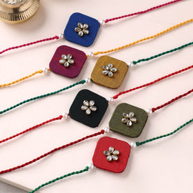 Handmade Kundan Work Rakhi (Assorted - Set of 6) 03