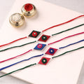 Handmade Kundan Work Rakhi (Assorted - Set of 6) 04