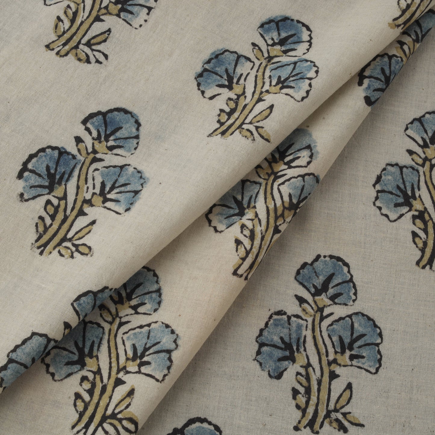Beige - Kutch Hand Block Print Natural Dyed Cotton Ajrakh Fabric 29