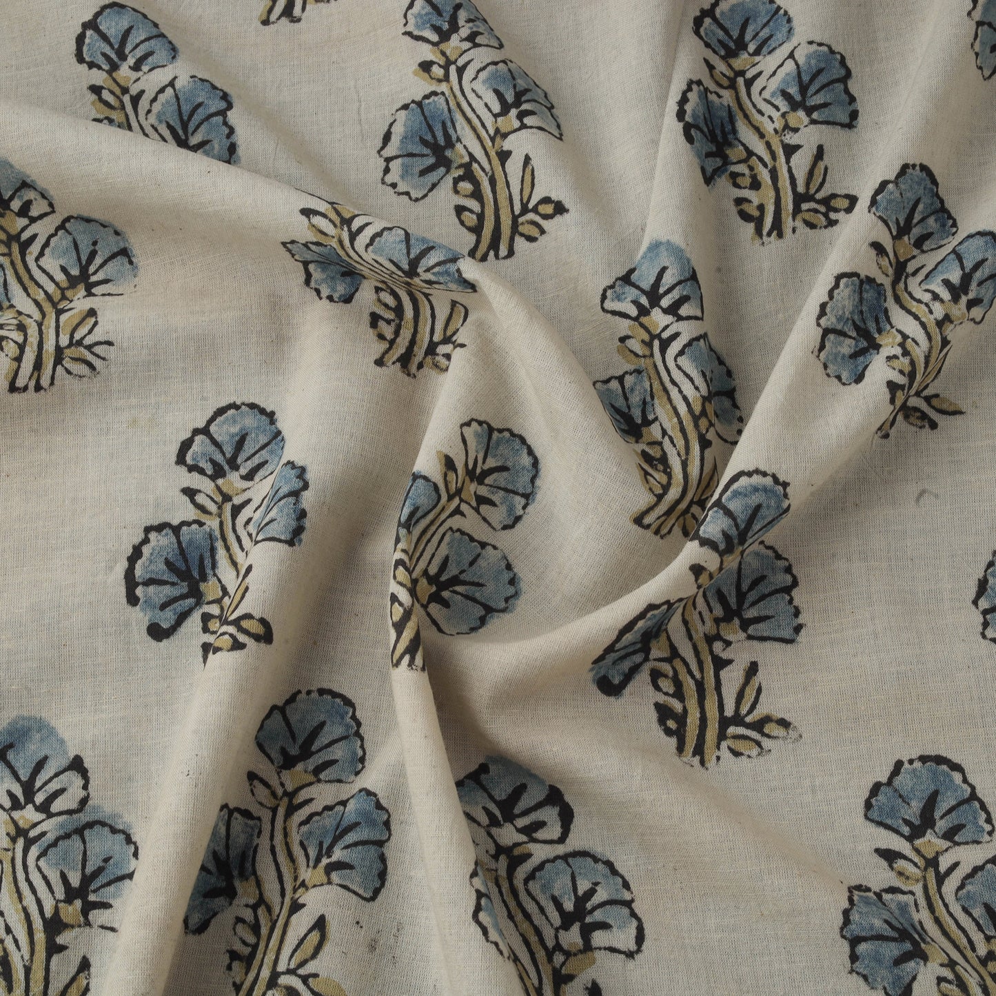 Beige - Kutch Hand Block Print Natural Dyed Cotton Ajrakh Fabric 29