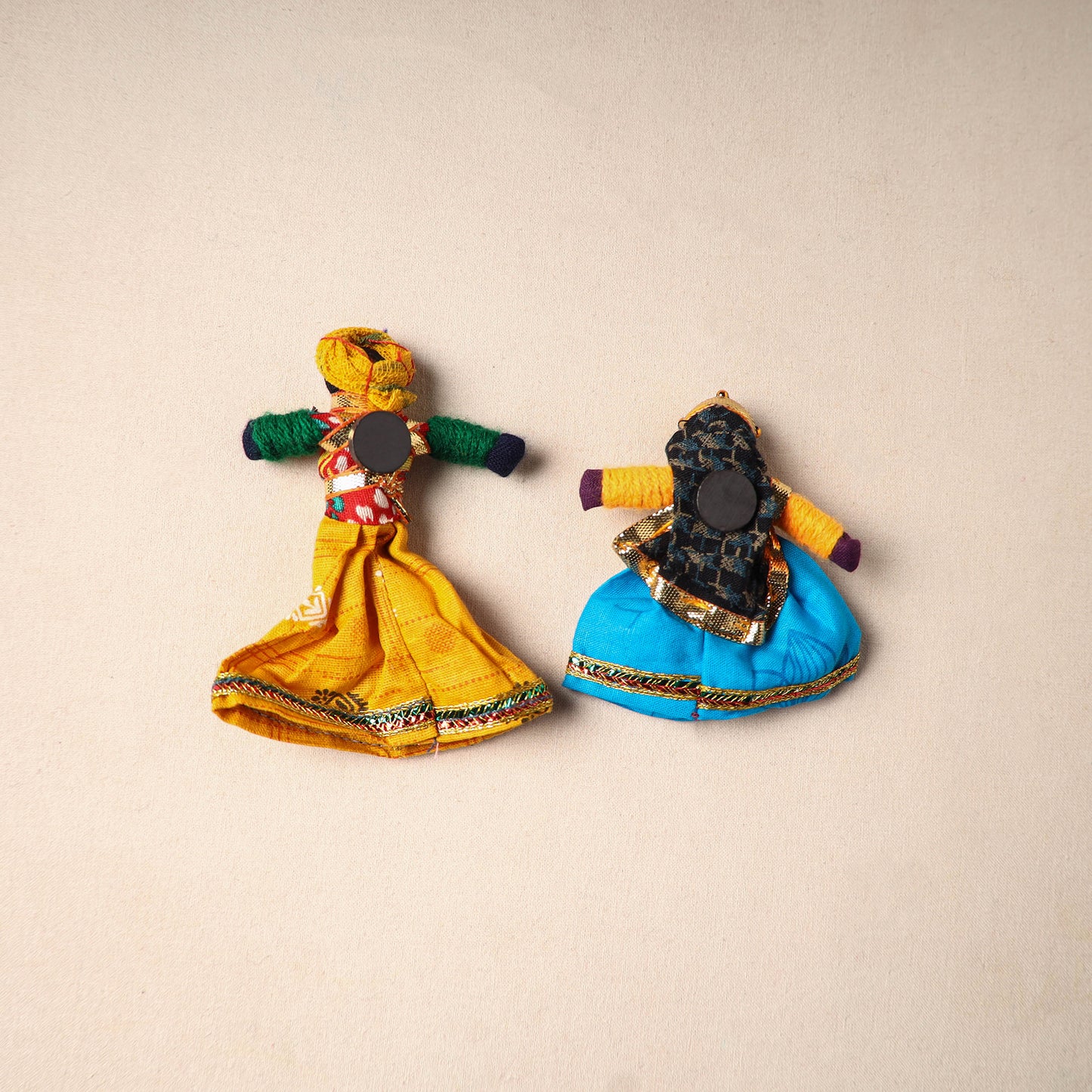 Rajasthani Puppet Couple Handmade Magnet (Set of 2) 37