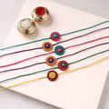 Handmade Kundan Work Rakhi (Assorted - Set of 6) 07