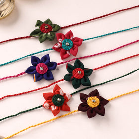 Handmade Kundan Work Rakhi (Assorted - Set of 6) 08