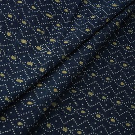 Blue - Kutch Hand Block Print Natural Dyed Cotton Ajrakh Fabric 36