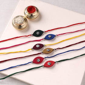 Handmade Kundan Work Rakhi (Assorted - Set of 6) 10