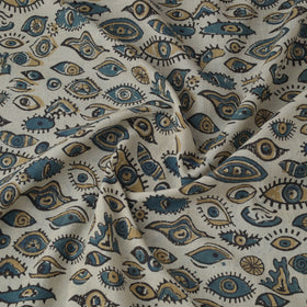 Beige - Kutch Hand Block Print Natural Dyed Cotton Ajrakh Fabric 37