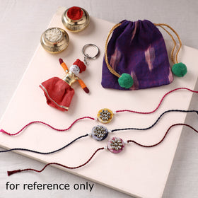 Handmade Kundan Work Rakhi (Assorted - Set of 6) 02