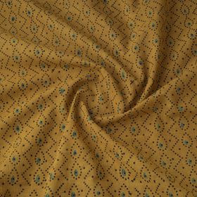Yellow - Kutch Hand Block Print Natural Dyed Cotton Ajrakh Fabric 38