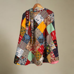 Multicolor Wrap Around Patchwork Cotton Skirt 