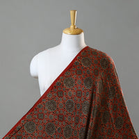 Red - Hand Block Printed Modal Silk Ajrakh Fabric 15