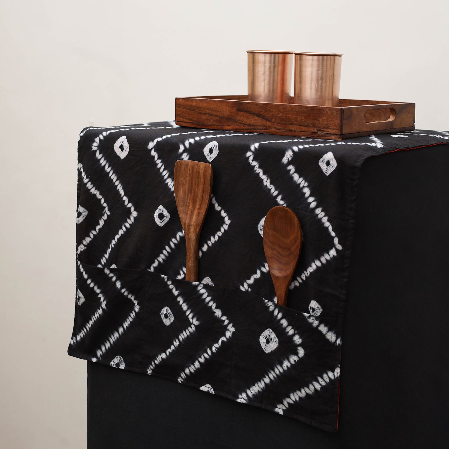 Handmade Fridge Top Cover with Multiple Pockets 03