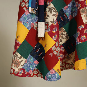 Multicolor Wrap Around Patchwork Cotton Skirt 