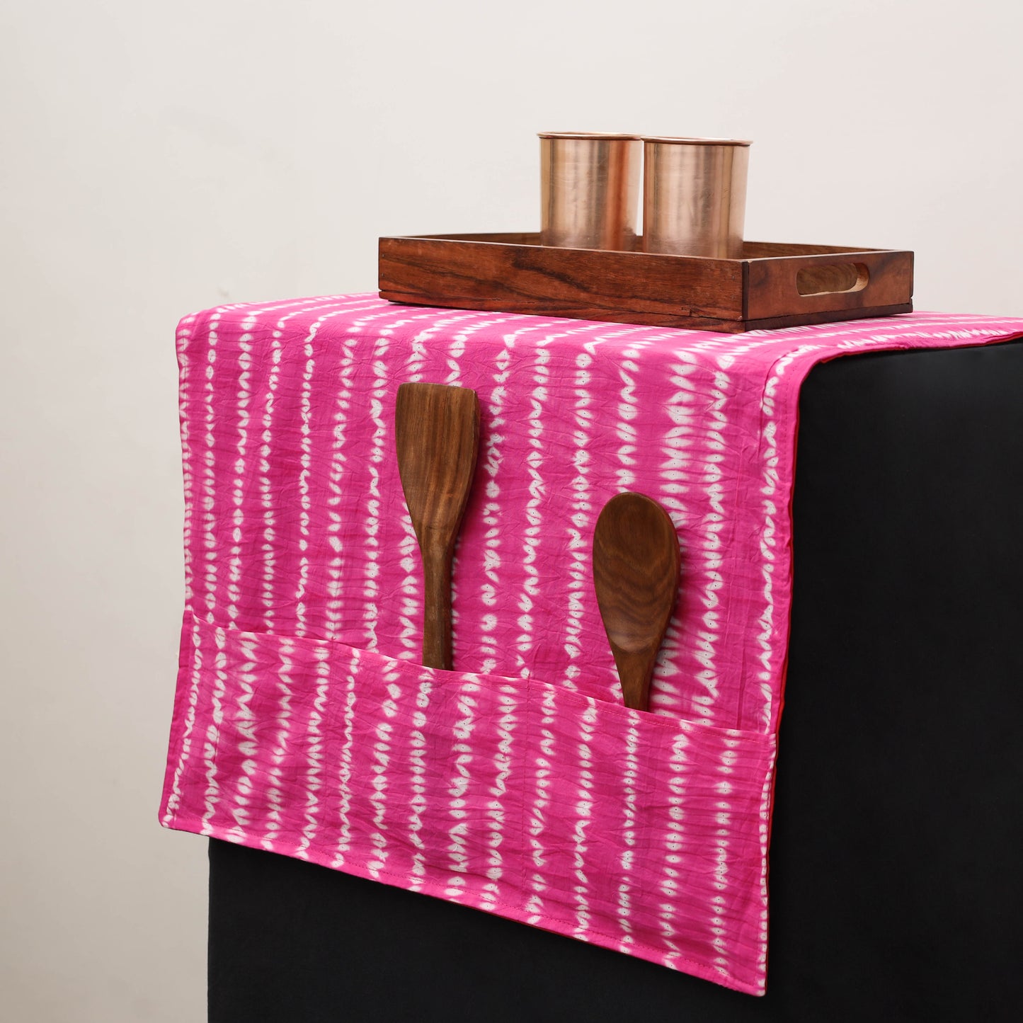 Handmade Fridge Top Cover with Multiple Pockets 06